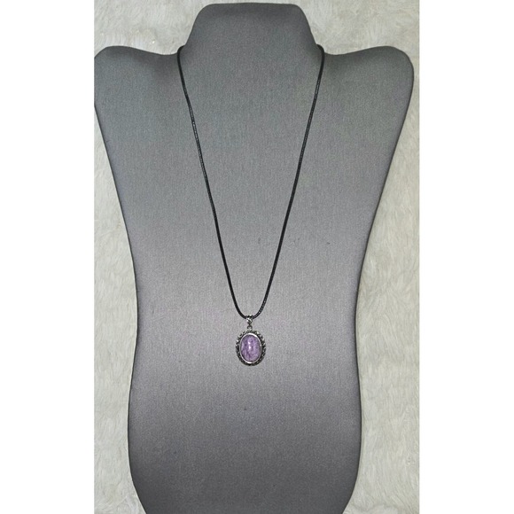 Purple Charoite Pendant Necklace 20" Wedding Gift for Her Sterling‎ Silver - Picture 4 of 4